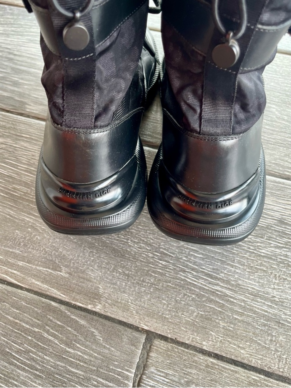 Dior Runway Pre Fall 2019 Oblique Monogram Nylon Leather Combat Boots - Picture 8 of 10